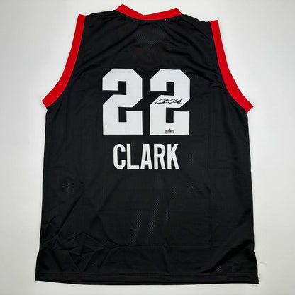 Facsimile Autographed Caitlin Clark 2024 1st All-Star Game Black Reprint Laser Auto Basketball Jersey Size Men's XL