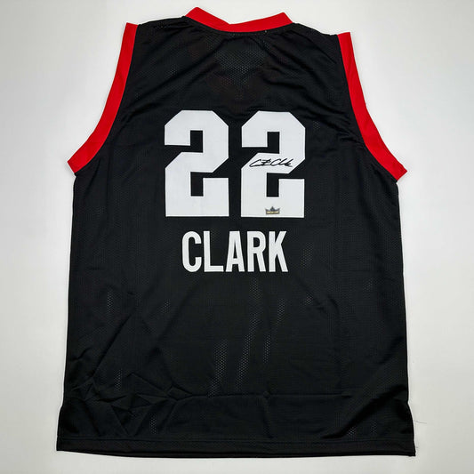 Facsimile Autographed Caitlin Clark 2024 1st All-Star Game Black Reprint Laser Auto Basketball Jersey Size Men's XL