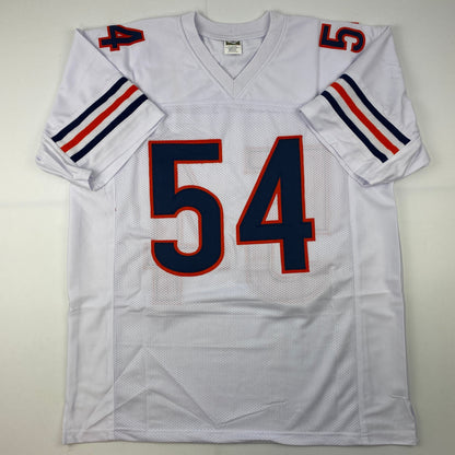 Facsimile Autographed Brian Urlacher Chicago White Reprint Laser Auto Football Jersey Size Men's XL