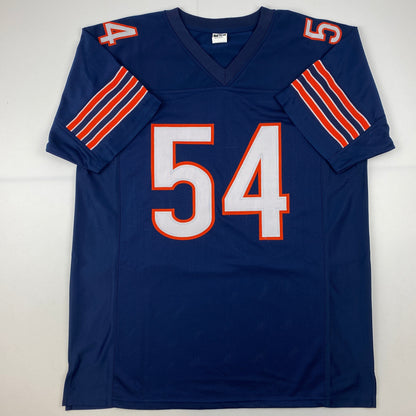 Facsimile Autographed Brian Urlacher Chicago Blue Reprint Laser Auto Football Jersey Size Men's XL