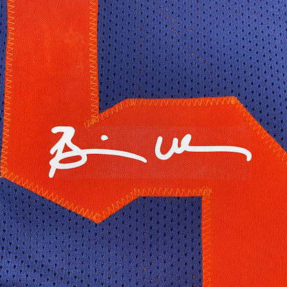 Facsimile Autographed Brian Urlacher Chicago Retro Blue Reprint Laser Auto Football Jersey Size Men's XL