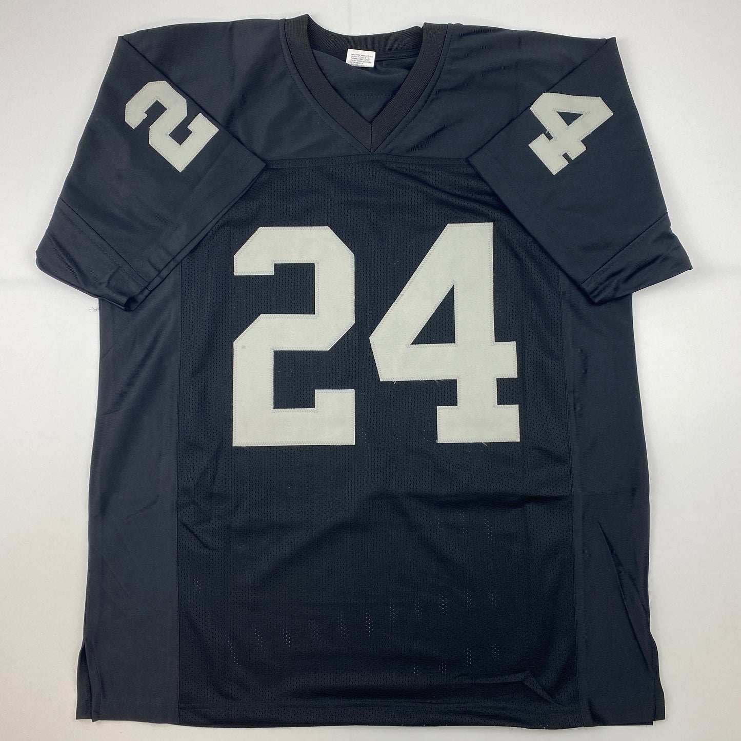 Facsimile Autographed Charles Woodson Oakland Las Vegas Black Reprint Laser Auto Football Jersey Size Men's XL