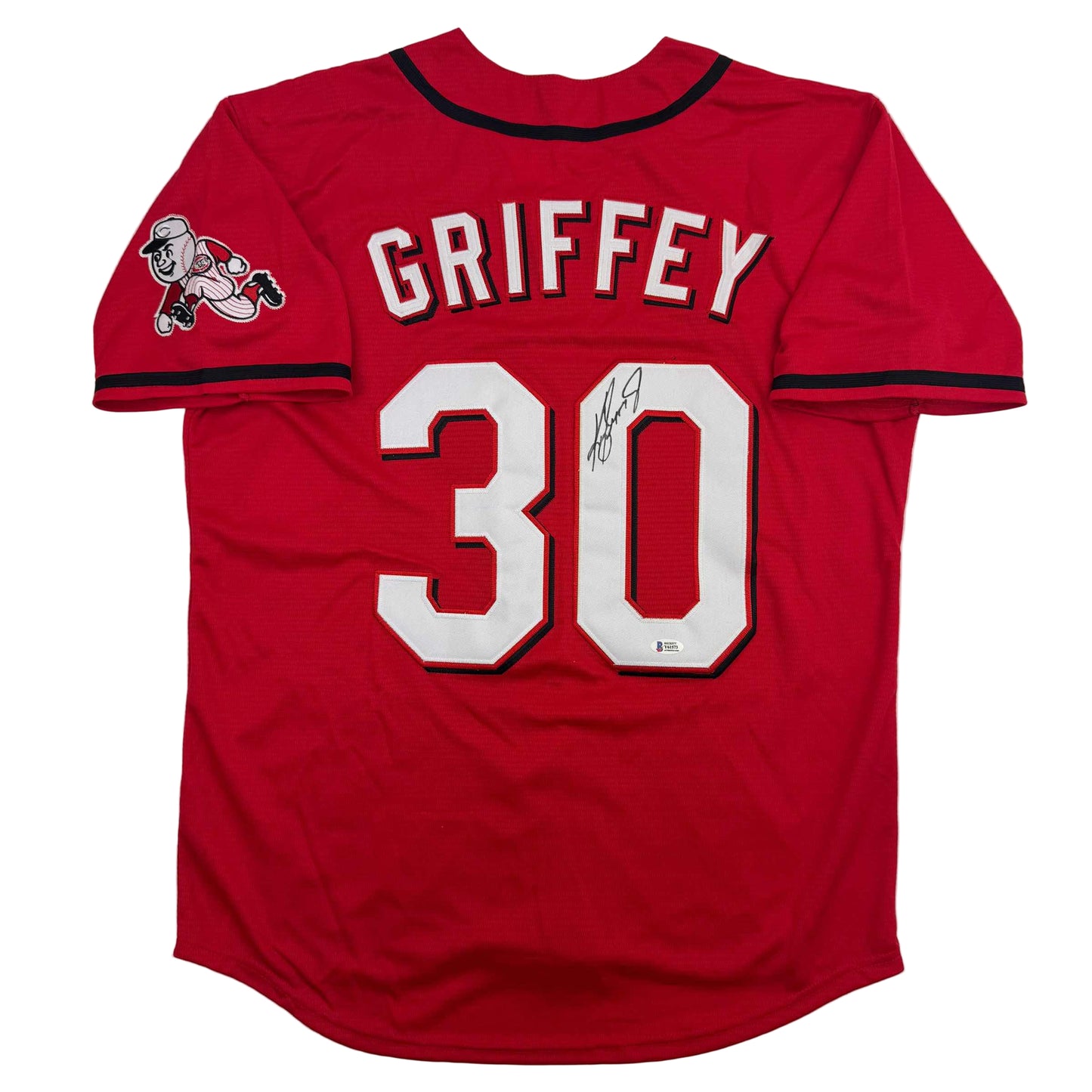 Autographed/Signed Ken Griffey Jr. Cincinnati Red Baseball Jersey Beckett BAS COA
