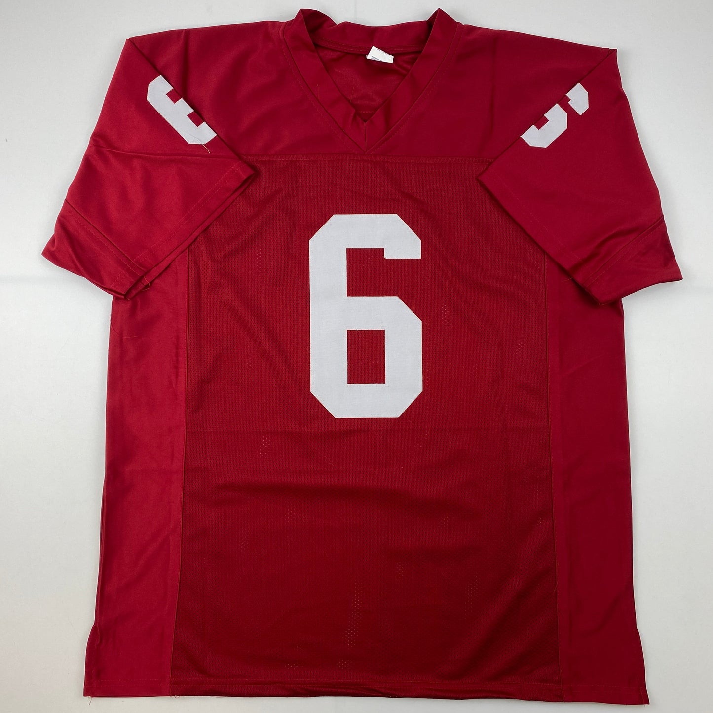 Facsimile Autographed Baker Mayfield Oklahoma Red Reprint Laser Auto College Football Jersey Size Men's XL