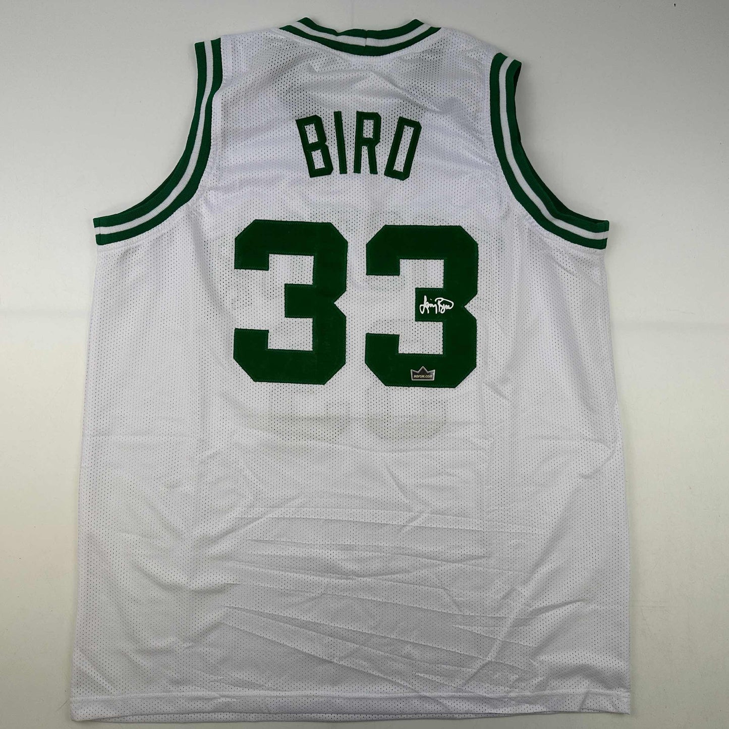 Facsimile Autographed Larry Bird Boston White Reprint Laser Auto Basketball Jersey Size Men's XL