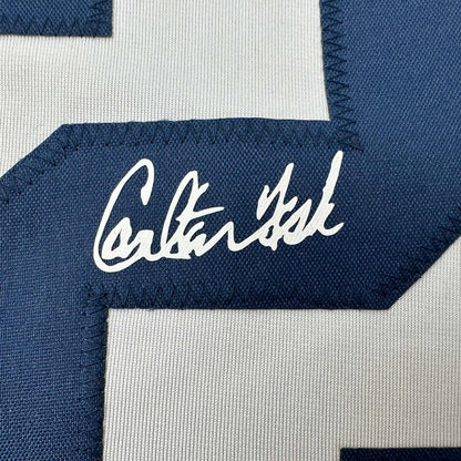 Facsimile Autographed Carlton Fisk Chicago White Retro Reprint Laser Auto Baseball Jersey Size Men's XL