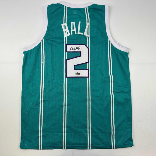 Facsimile Autographed LaMelo Ball #2 Rookie Charlotte Teal Reprint Laser Auto Basketball Jersey Size Men's XL