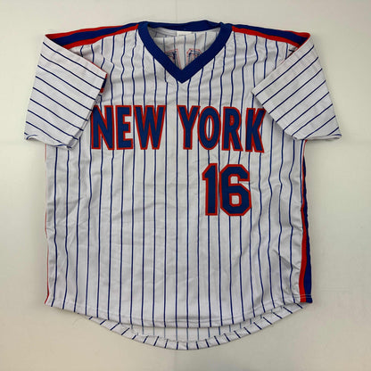 Facsimile Autographed Dwight Doc Gooden New York Pinstripe Reprint Laser Auto Baseball Jersey Size Men's XL