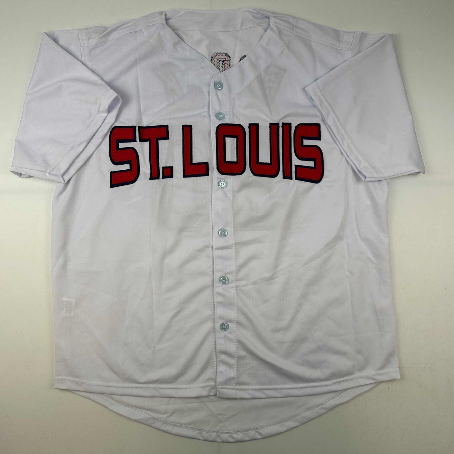 Facsimile Autographed Lou Brock St. Louis White Reprint Laser Auto Baseball Jersey Size Men's XL