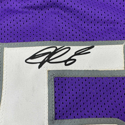 Facsimile Autographed De'Aaron Fox Sacramento Purple Reprint Laser Auto Basketball Jersey Size Men's XL