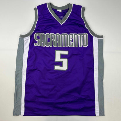 Facsimile Autographed De'Aaron Fox Sacramento Purple Reprint Laser Auto Basketball Jersey Size Men's XL
