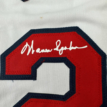 Facsimile Autographed Warren Spahn Atlanta White Reprint Laser Auto Baseball Jersey Size Men's XL