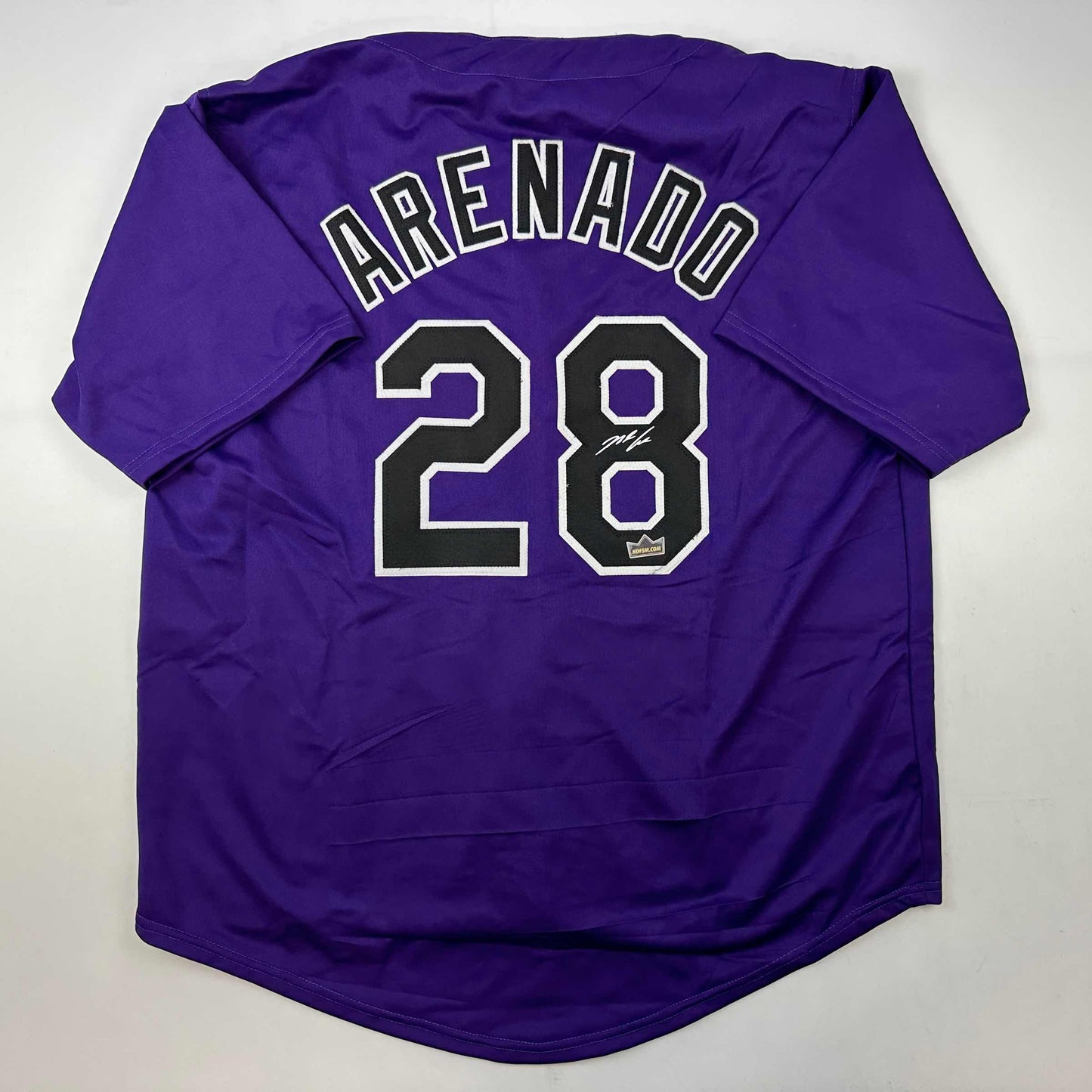 Facsimile Autographed Nolan Arenado Colorado Purple Reprint Laser Auto Baseball Jersey Size Men's XL