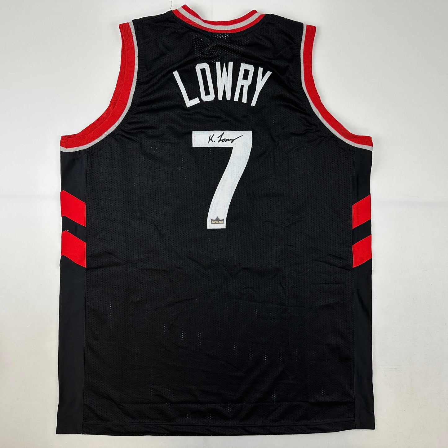 Facsimile Autographed Kyle Lowry Toronto Black Reprint Laser Auto Basketball Jersey Size Men's XL