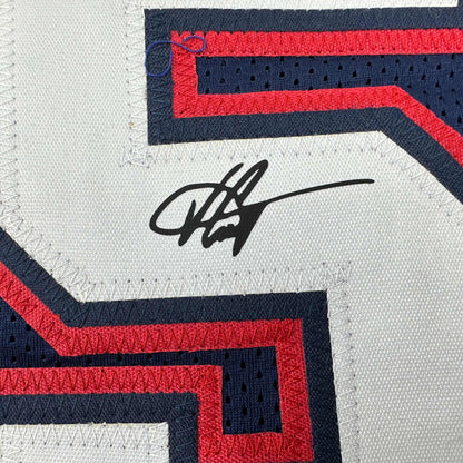 Facsimile Autographed Vince Carter New Jersey NJ Blue Reprint Laser Auto Basketball Jersey Size Men's XL