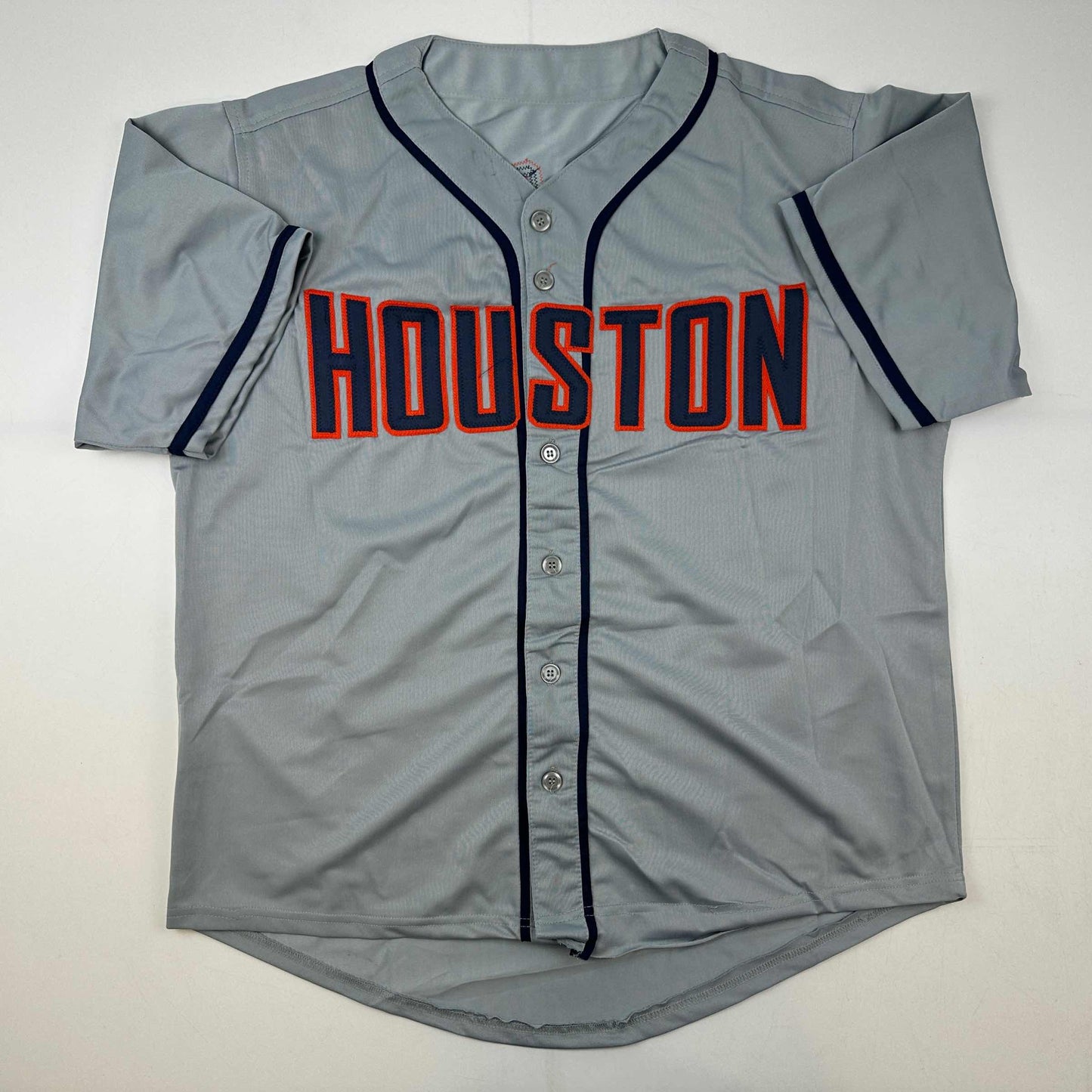 Facsimile Autographed Craig Biggio Houston Grey Reprint Laser Auto Baseball Jersey Size Men's XL
