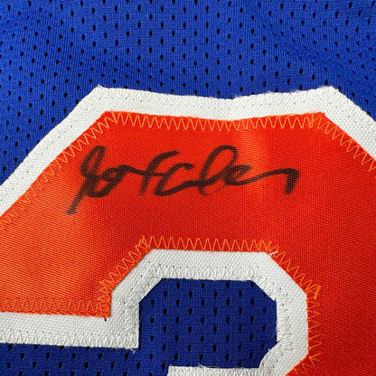 Autographed/Signed Stephon Marbury New York Blue Basketball Jersey Beckett BAS COA