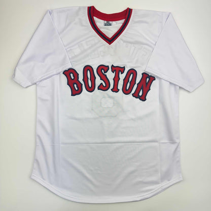 Autographed/Signed Rico Petrocelli HOF 1999 Boston White Baseball Jersey JSA COA