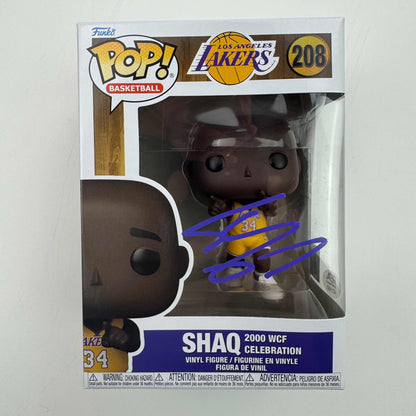 Autographed/Signed Shaq Shaquille O'Neal Los Angeles Lakers Basketball Funko Pop #208 Figurine PSA COA