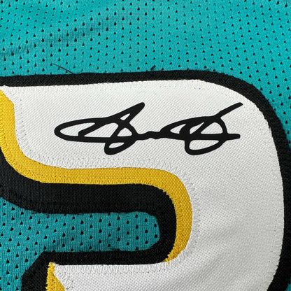 Facsimile Autographed Grant Hill Detroit Teal Reprint Laser Auto Basketball Jersey Size Men's XL