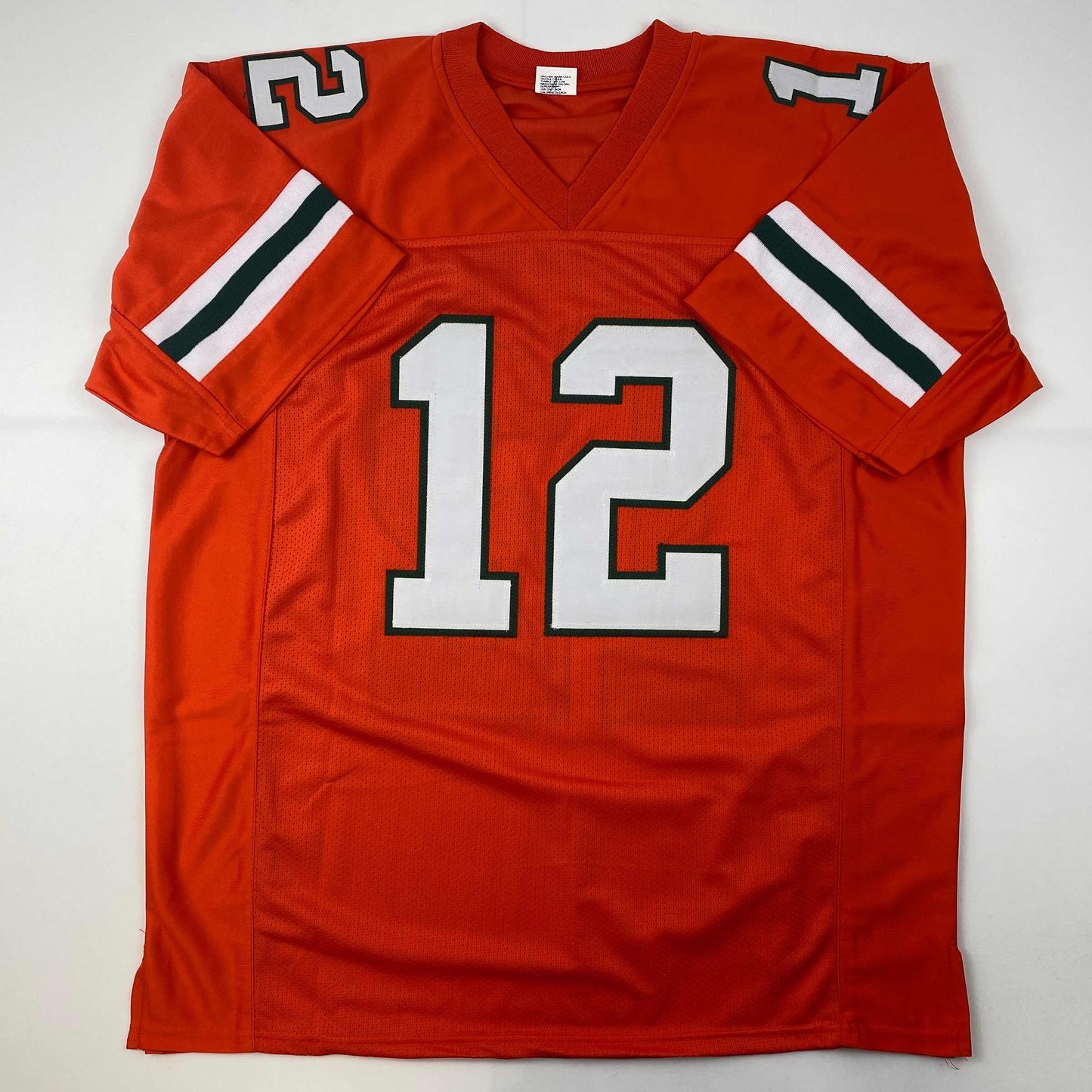 Facsimile Autographed Jim Kelly Miami Orange Reprint Laser Auto College Football Jersey Size Men's XL