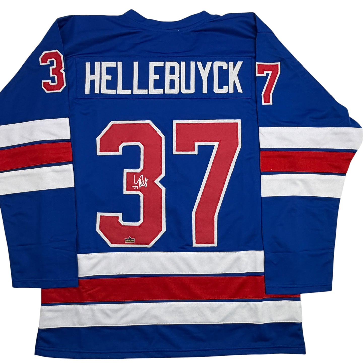 Facsimile Autographed Connor Hellebuyck United States USA Blue 2026 Reprint Laser Auto Hockey Jersey Size Men's XL