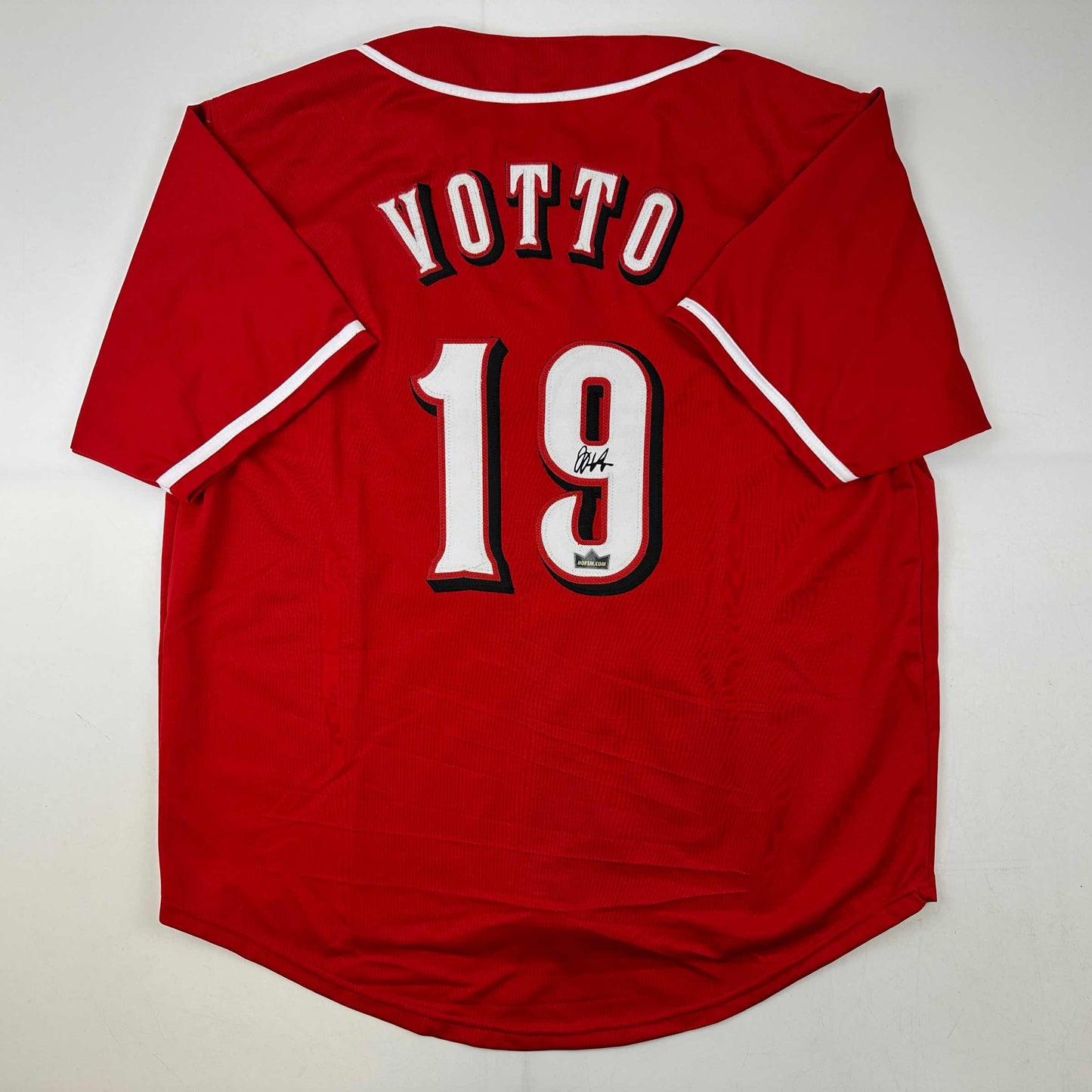 Facsimile Autographed Joey Votto Cincinnati Red Reprint Laser Auto Baseball Jersey Size Men's XL