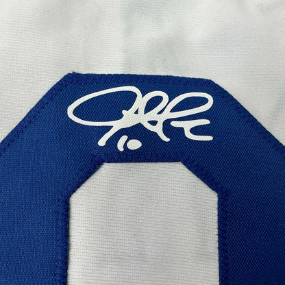 Facsimile Autographed Justin Turner Los Angeles LA White Reprint Laser Auto Baseball Jersey Size Men's XL