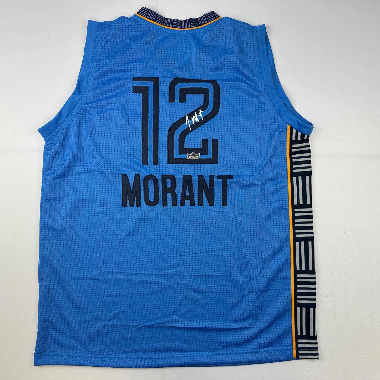 Facsimile Autographed Ja Morant Memphis Light Blue Reprint Laser Auto Basketball Jersey Size Men's XL