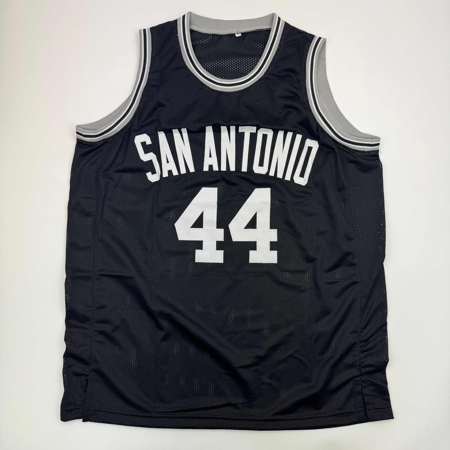 Autographed/Signed George Gervin San Antonio Black Basketball Jersey Beckett BAS COA
