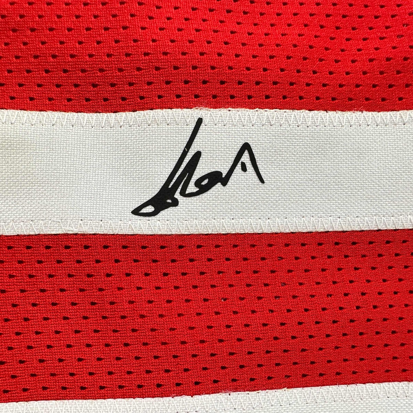 Facsimile Autographed Yao Ming Houston Red Reprint Laser Auto Basketball Jersey Size Men's XL