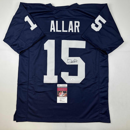 Autographed/Signed Drew Allar Penn State Blue College Football Jersey JSA COA