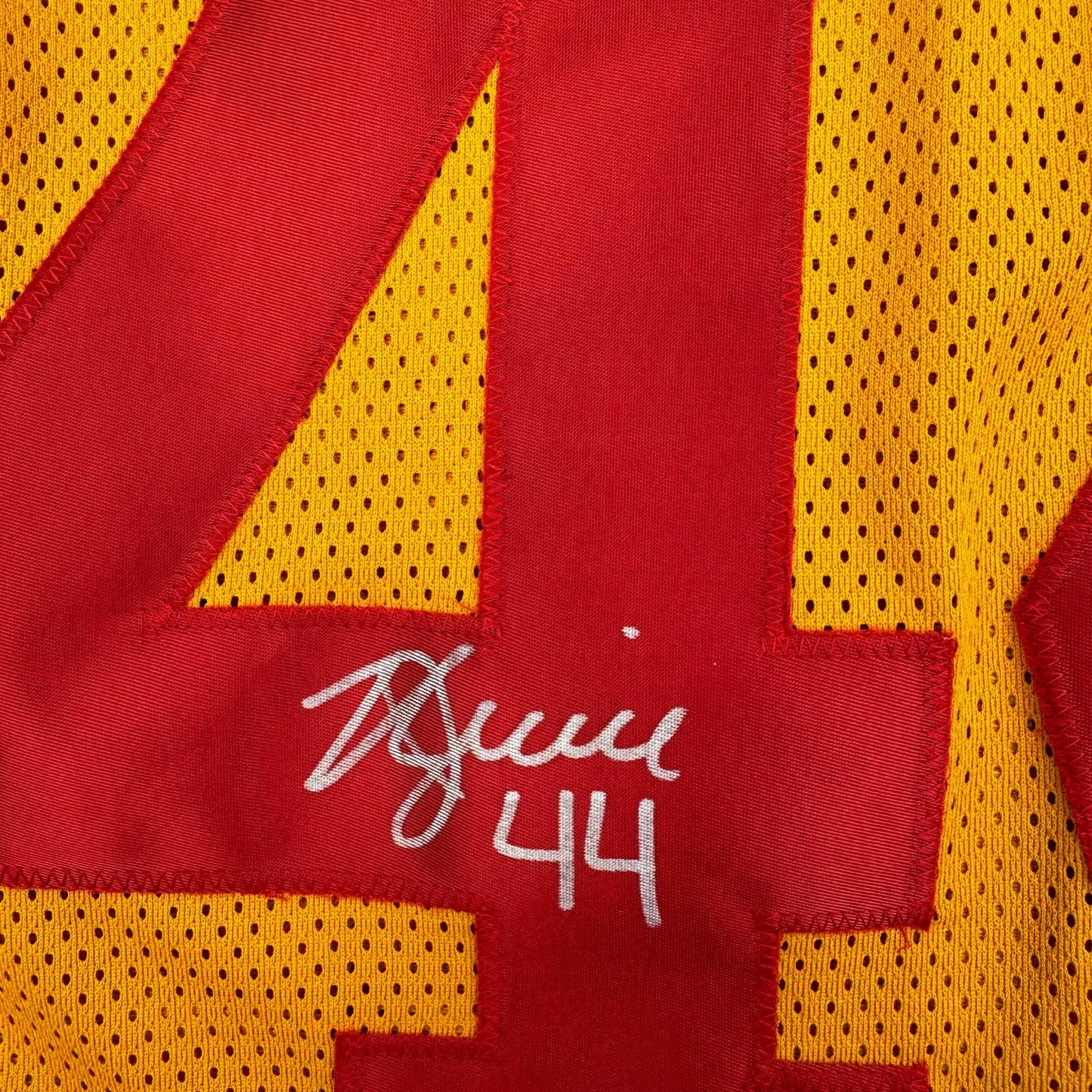 Framed Autographed/Signed Kyle Juszczyk 35x39 San Francisco Gold Football Jersey Beckett BAS COA