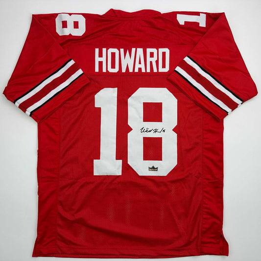 Facsimile Autographed Will Howard Ohio State Red Reprint Laser Auto College Football Jersey Size Men's XL