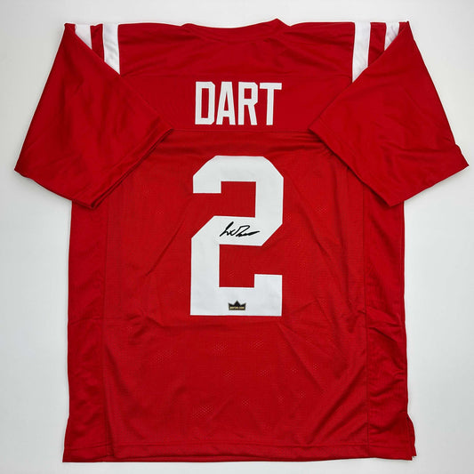 Facsimile Autographed Jaxson Dart Ole Miss Red Reprint Laser Auto College Football Jersey Size Men's XL