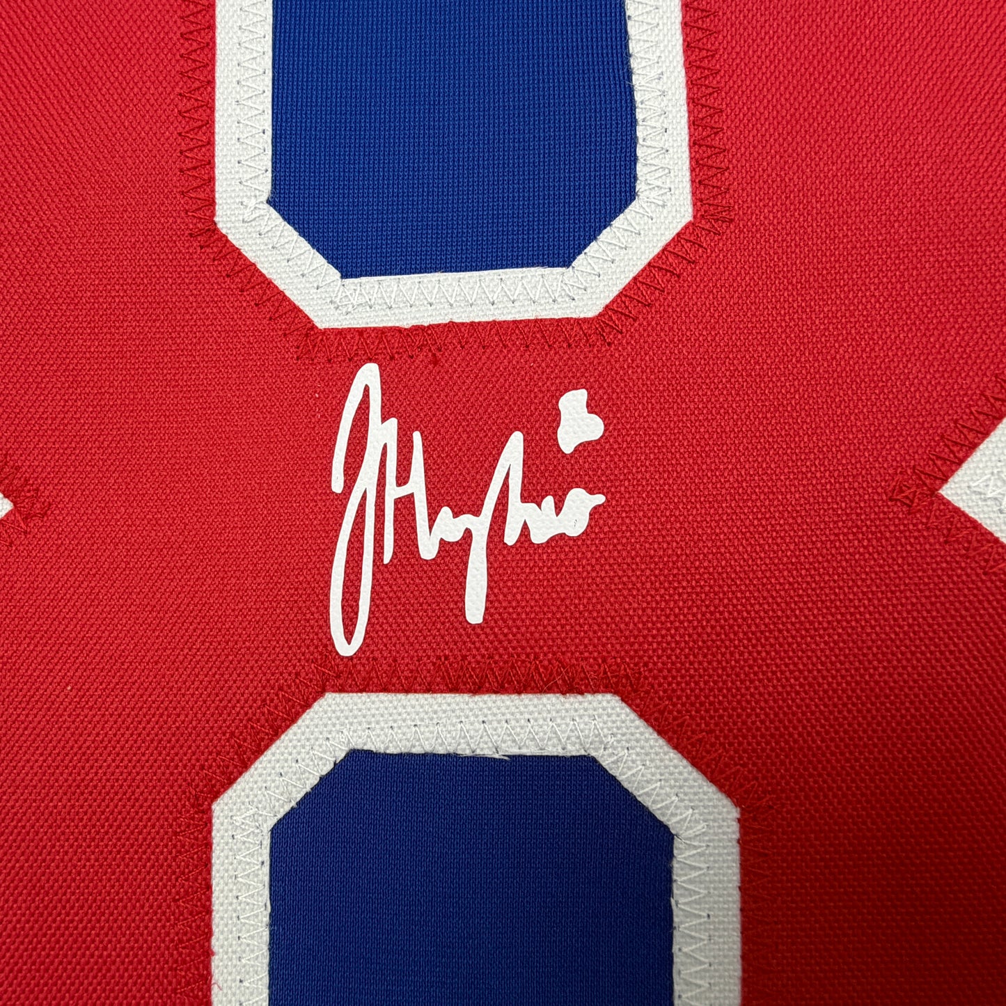 Facsimile Autographed Jack Hughes United States USA Blue 2026 Reprint Laser Auto Hockey Jersey Size Men's XL