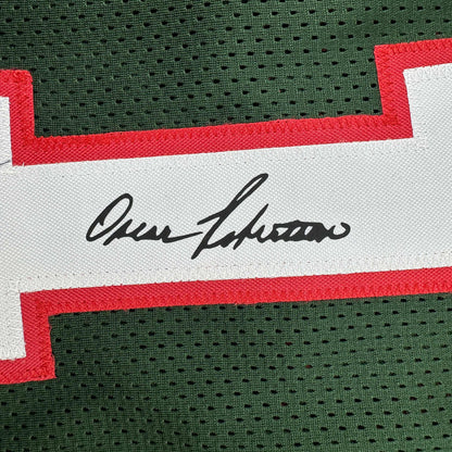 Facsimile Autographed Oscar Robertson Milwaukee Green Reprint Laser Auto Basketball Jersey Size Men's XL