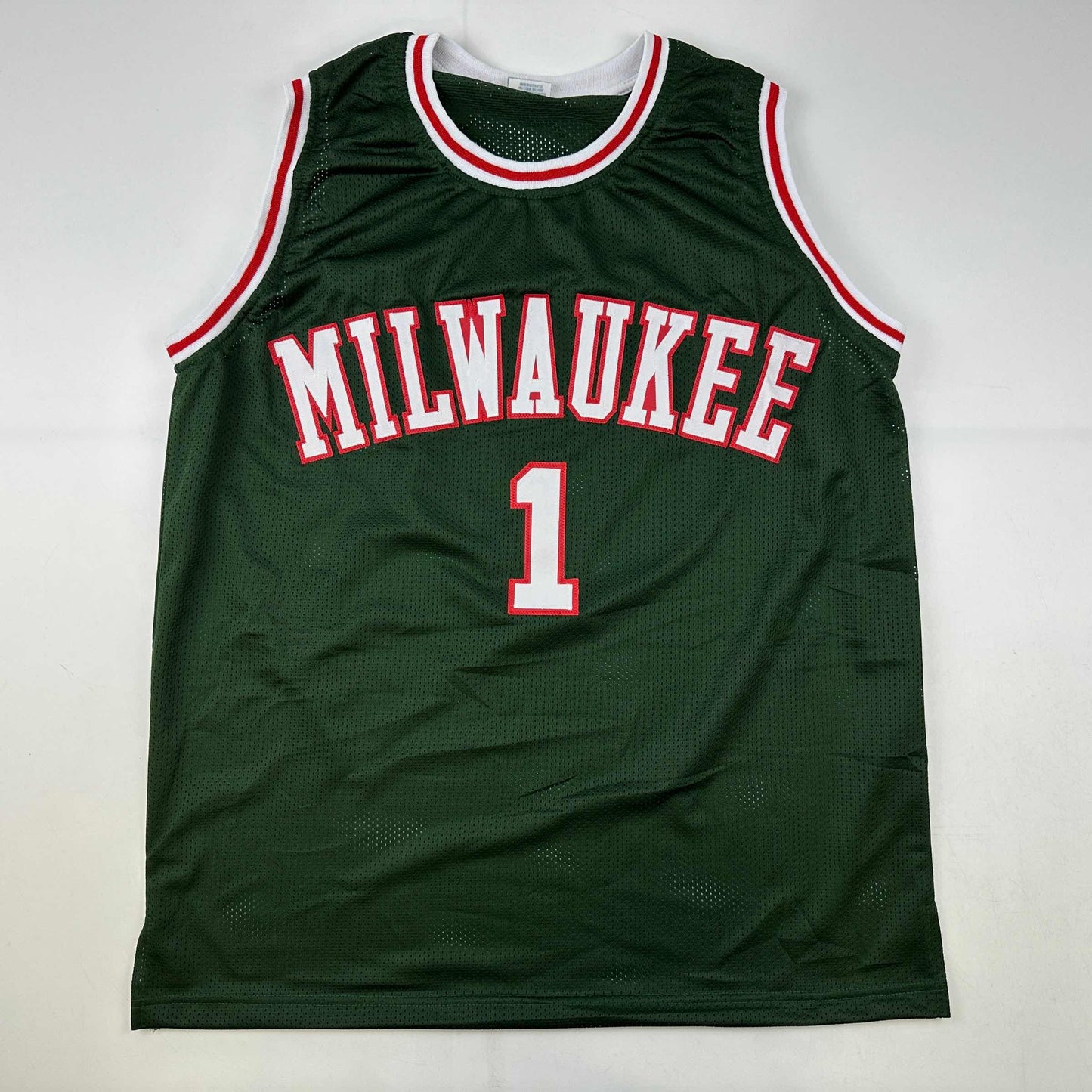 Facsimile Autographed Oscar Robertson Milwaukee Green Reprint Laser Auto Basketball Jersey Size Men's XL