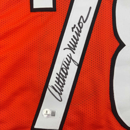 Autographed/Signed Anthony Munoz Cincinnati Orange Football Jersey Beckett BAS COA