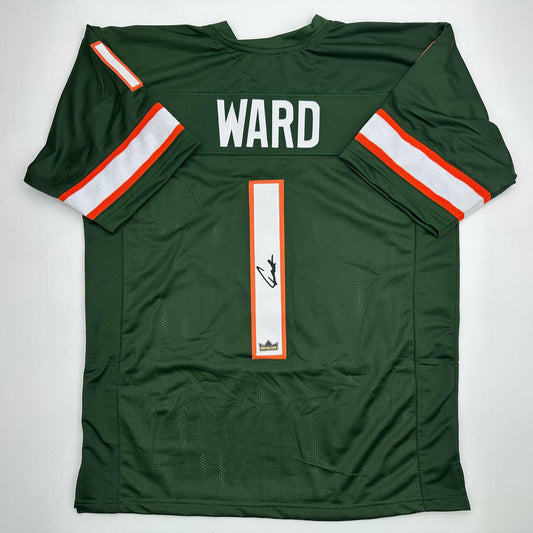Facsimile Autographed Cameron Cam Ward Miami Green Reprint Laser Auto College Football Jersey Size Men's XL