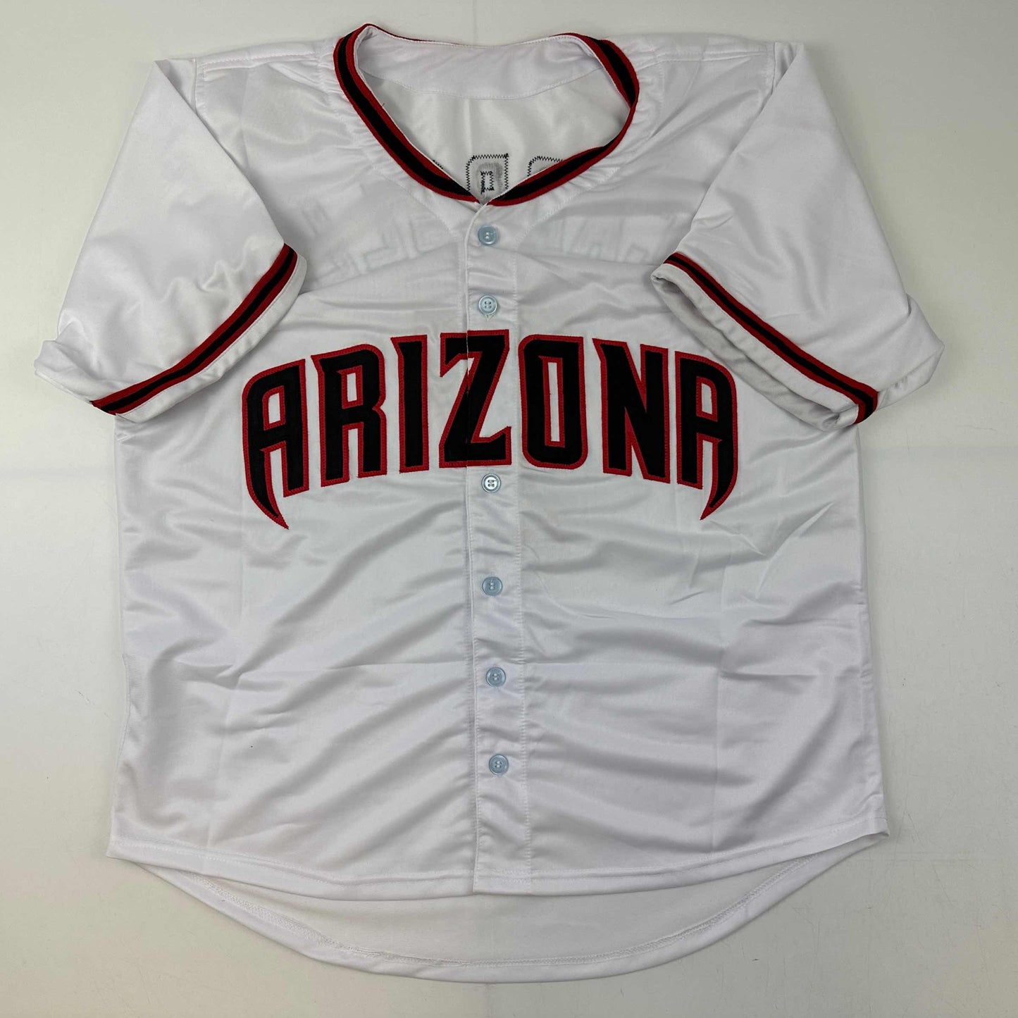 Facsimile Autographed Corbin Carroll Arizona White Reprint Laser Auto Baseball Jersey Size Men's XL