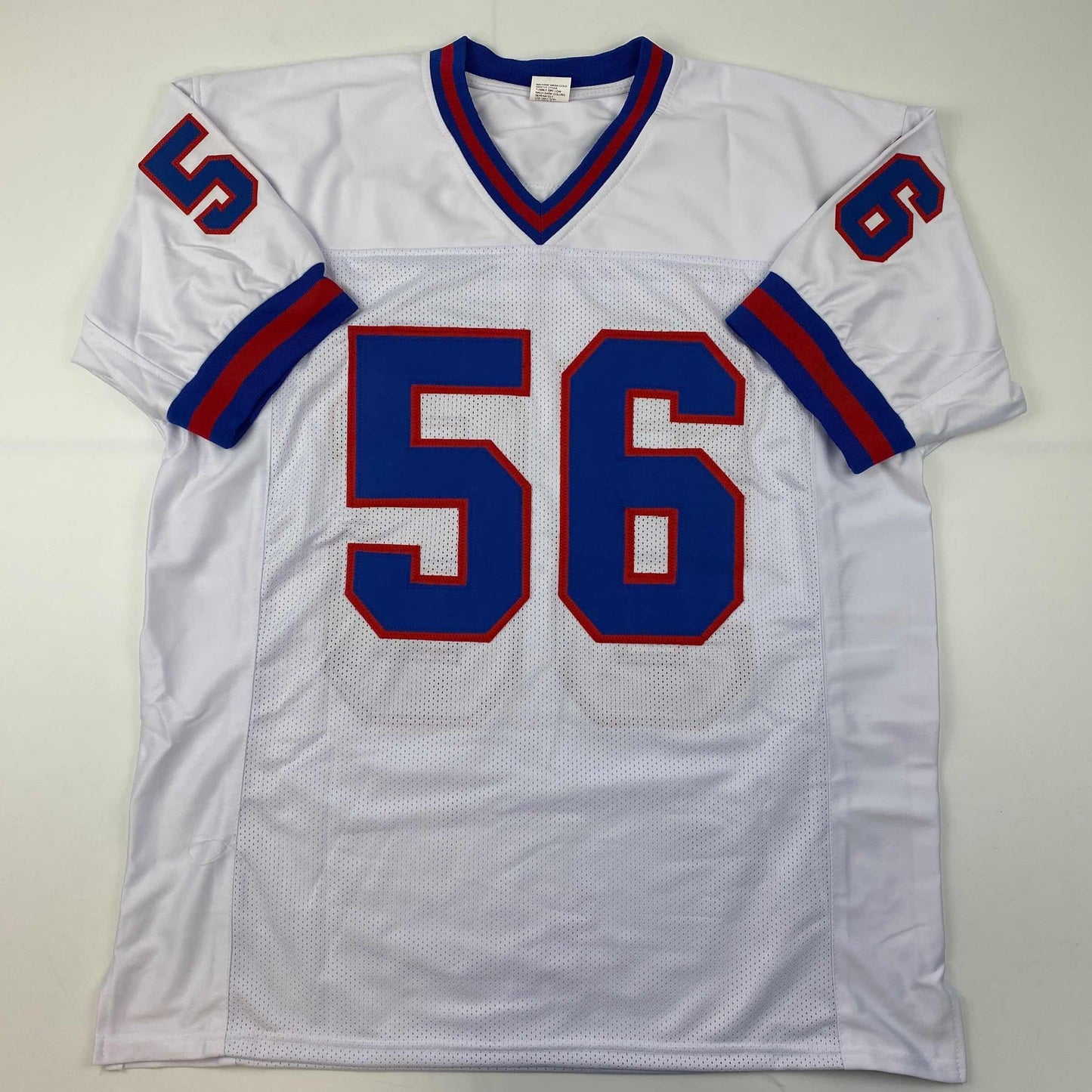 Facsimile Autographed Lawrence Taylor New York White Reprint Laser Auto Football Jersey Size Men's XL