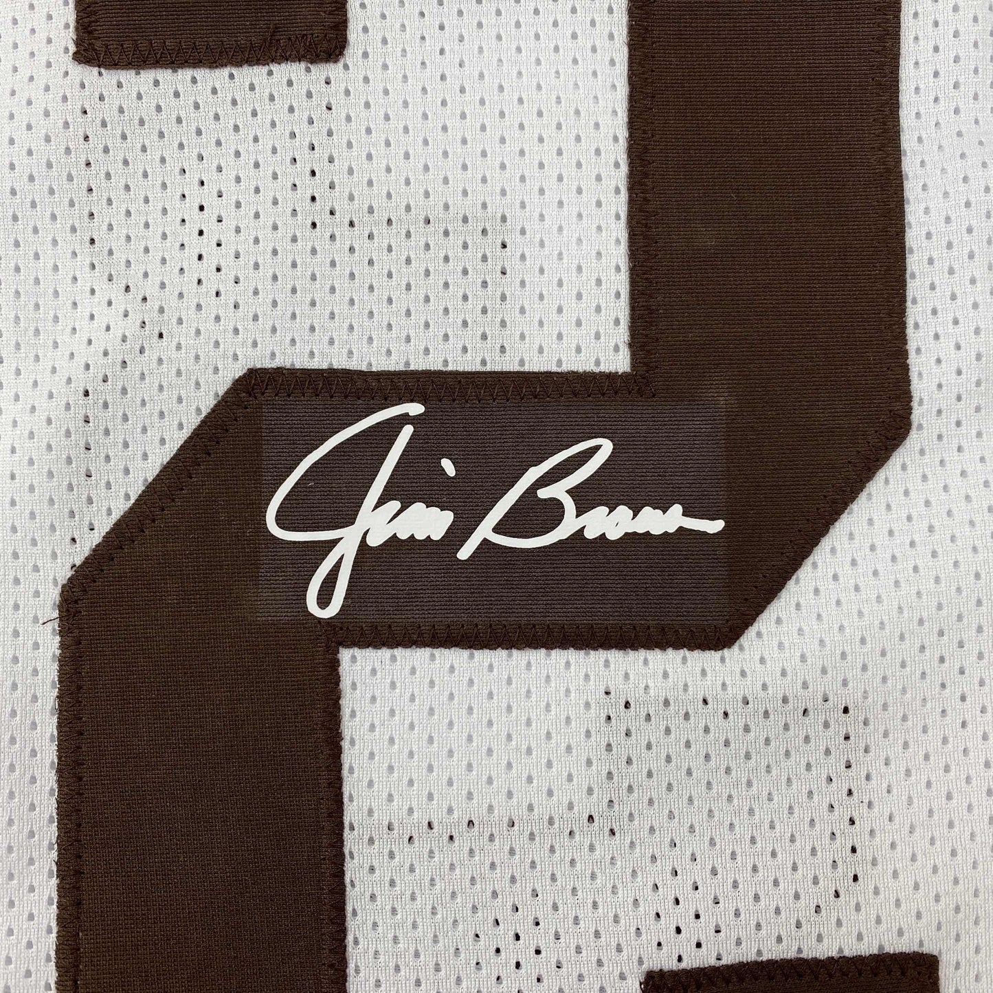 Facsimile Autographed Jim Brown Cleveland White Reprint Laser Auto Football Jersey Size Men's XL