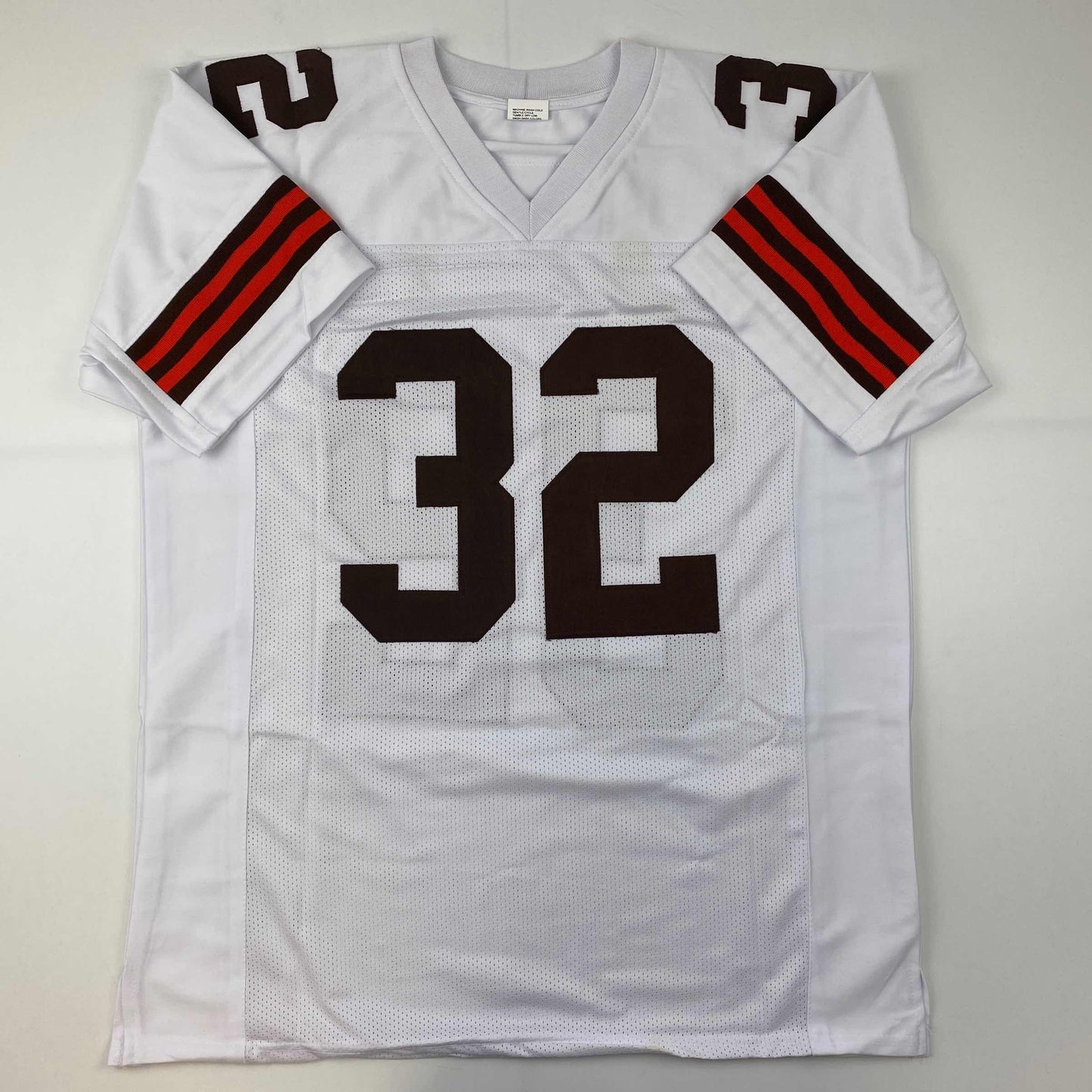 Facsimile Autographed Jim Brown Cleveland White Reprint Laser Auto Football Jersey Size Men's XL