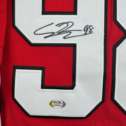 Autographed/Signed Connor Bedard Chicago Blackhawks Red Hockey Jersey PSA COA