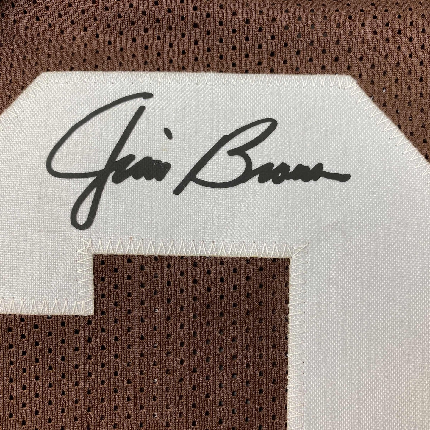 Facsimile Autographed Jim Brown Cleveland Brown Reprint Laser Auto Football Jersey Size Men's XL