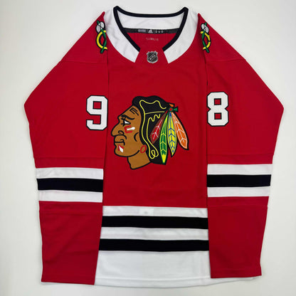 Autographed/Signed Connor Bedard Chicago Blackhawks Red Hockey Jersey PSA COA
