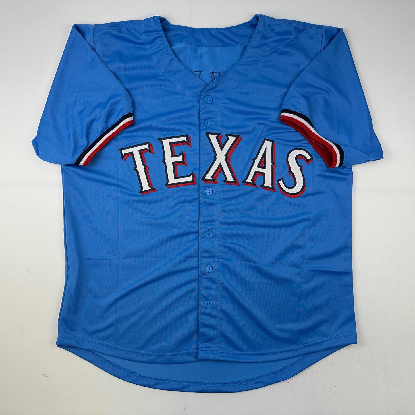 Facsimile Autographed Marcus Semien Texas Light Blue City Connect Reprint Laser Auto Baseball Jersey Size Men's XL