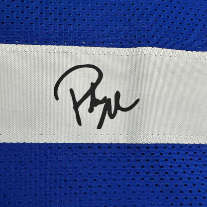 Facsimile Autographed Pat McAfee Indianapolis Blue Reprint Laser Auto Football Jersey Size Men's XL