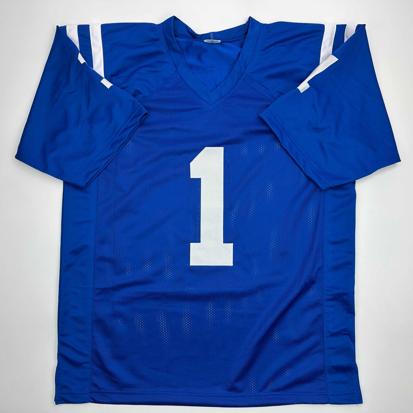 Facsimile Autographed Pat McAfee Indianapolis Blue Reprint Laser Auto Football Jersey Size Men's XL